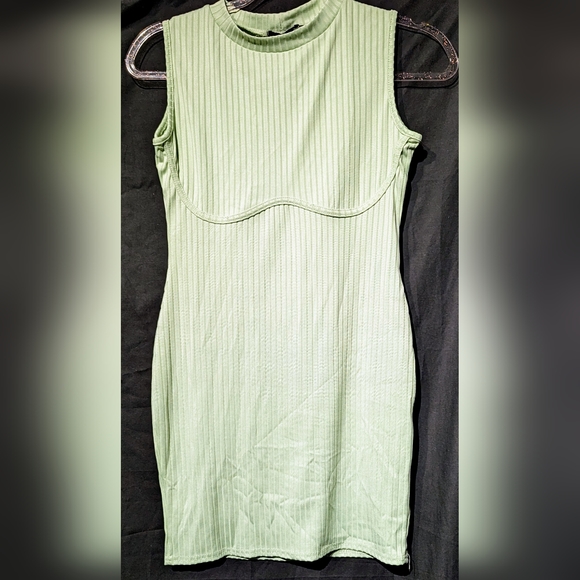 Plus Sage Green Rib Bust Detail Bodycon Dress size 8. Never worn with tag# - Picture 1 of 4